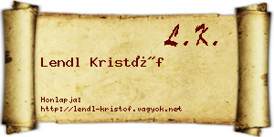 Lendl Kristóf névjegykártya