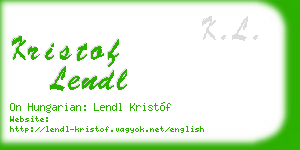 kristof lendl business card